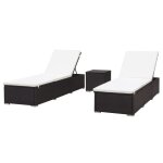Vidaxl chaises longues 2 pcs r�sine tress�e marron