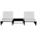 Vidaxl chaises longues 2 pcs avec table r�sine tress�e noir