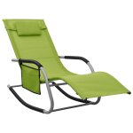 Vidaxl chaises longues 2 pcs textil�ne vert et gris