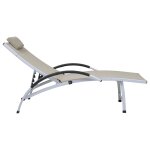 Vidaxl chaise longue aluminium textilne crme