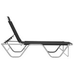 Vidaxl chaise longue aluminium et textilne noir