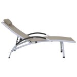 Vidaxl chaise longue aluminium textilne taupe