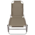 Vidaxl chaise longue aluminium et textilne taupe