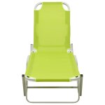 Vidaxl chaise longue aluminium et textilne vert