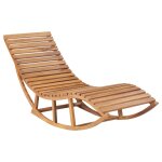 Vidaxl chaise longue � bascule avec coussin bois de teck solide