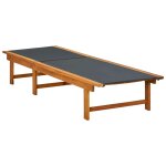 Vidaxl chaise longue bois d'acacia solide et textil�ne