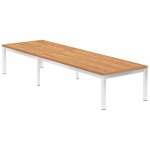 Vidaxl chaise longue bois de teck solide et acier inoxydable