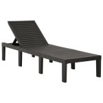 Vidaxl chaise longue avec coussin plastique anthracite