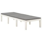 Vidaxl chaise longue avec coussin plastique blanc