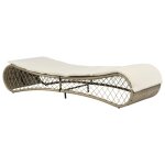 Vidaxl chaise longue avec coussin rsine tresse gris