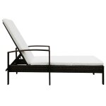 Vidaxl chaise longue avec coussin rsine tresse marron