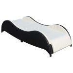 Vidaxl chaise longue avec coussin rsine tresse noir