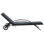 Vidaxl chaise longue avec coussin et roues r�sine tress�e anthracite