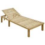 Vidaxl chaise longue avec coussin vert vif bois de pin imprgn