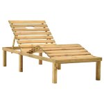 Vidaxl chaise longue avec coussin vert vif bois de pin imprgn