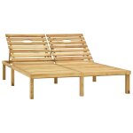 Vidaxl chaise longue double et coussins bordeaux bois de pin impr�gn�