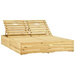 Vidaxl chaise longue double avec coussins motif feuilles pin imprgn