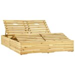 Vidaxl chaise longue double et coussins noir bois de pin impr�gn�