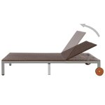 Vidaxl chaise longue double avec roues rsine tresse marron