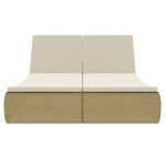 Vidaxl chaise longue d'extrieur rsine tresse beige