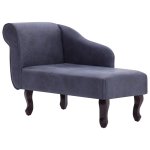 Vidaxl chaise longue gris similicuir daim