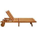 Vidaxl chaise longue de jardin 2 places avec coussins acacia solide