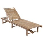 Vidaxl chaise longue de jardin avec coussin bambou