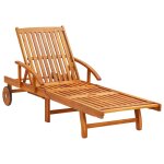 Vidaxl chaise longue de jardin avec coussin bois d'acacia solide