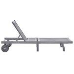 Vidaxl chaise longue de jardin avec coussin gris bois d'acacia solide Vidaxl chaise longue de jardin avec coussin gris bois d'acacia solide