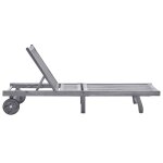 Vidaxl chaise longue de jardin avec coussin gris bois d'acacia solide