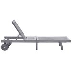 Vidaxl chaise longue de jardin avec coussin gris bois d'acacia solide