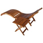 Vidaxl chaise longue de jardin avec table et coussin bois d'acacia