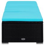 Vidaxl chaises longues de jardin table  th 3 pcs rsine tresse noir