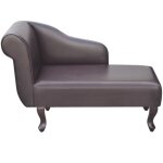 Vidaxl chaise longue marron similicuir
