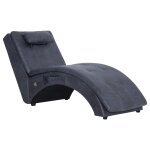 Vidaxl chaise longue de massage avec oreiller gris similicuir daim