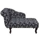 Vidaxl chaise longue noir et blanc tissu
