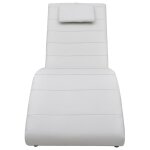 Vidaxl chaise longue avec oreiller blanc similicuir