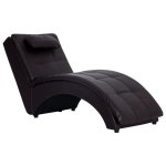 Vidaxl chaise longue avec oreiller marron similicuir Vidaxl chaise longue avec oreiller marron similicuir