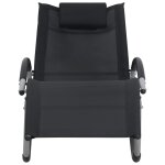 Vidaxl chaise longue avec oreiller noir textilne