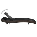 Vidaxl chaise longue avec oreiller r�sine tress�e marron