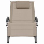 Vidaxl chaise longue avec oreiller taupe textilène Vidaxl chaise longue avec oreiller taupe textilène