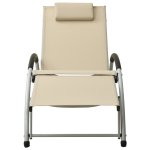 Vidaxl chaise longue avec oreiller textilne crme