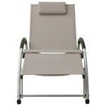 Vidaxl chaise longue avec oreiller textilne taupe