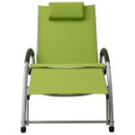 Vidaxl chaise longue avec oreiller textilne vert