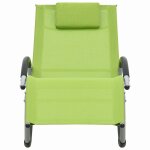 Vidaxl chaise longue avec oreiller vert textilne