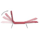 Vidaxl chaises longues pliables 2 pcs acier et tissu rouge