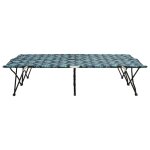 Vidaxl chaise longue pliable 2 places motif de feuilles acier