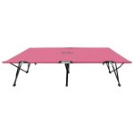 Vidaxl chaise longue pliable 2 places rose acier