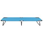 Vidaxl chaise longue pliable acier bleu turquoise