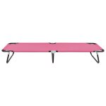 Vidaxl chaise longue pliable acier rose